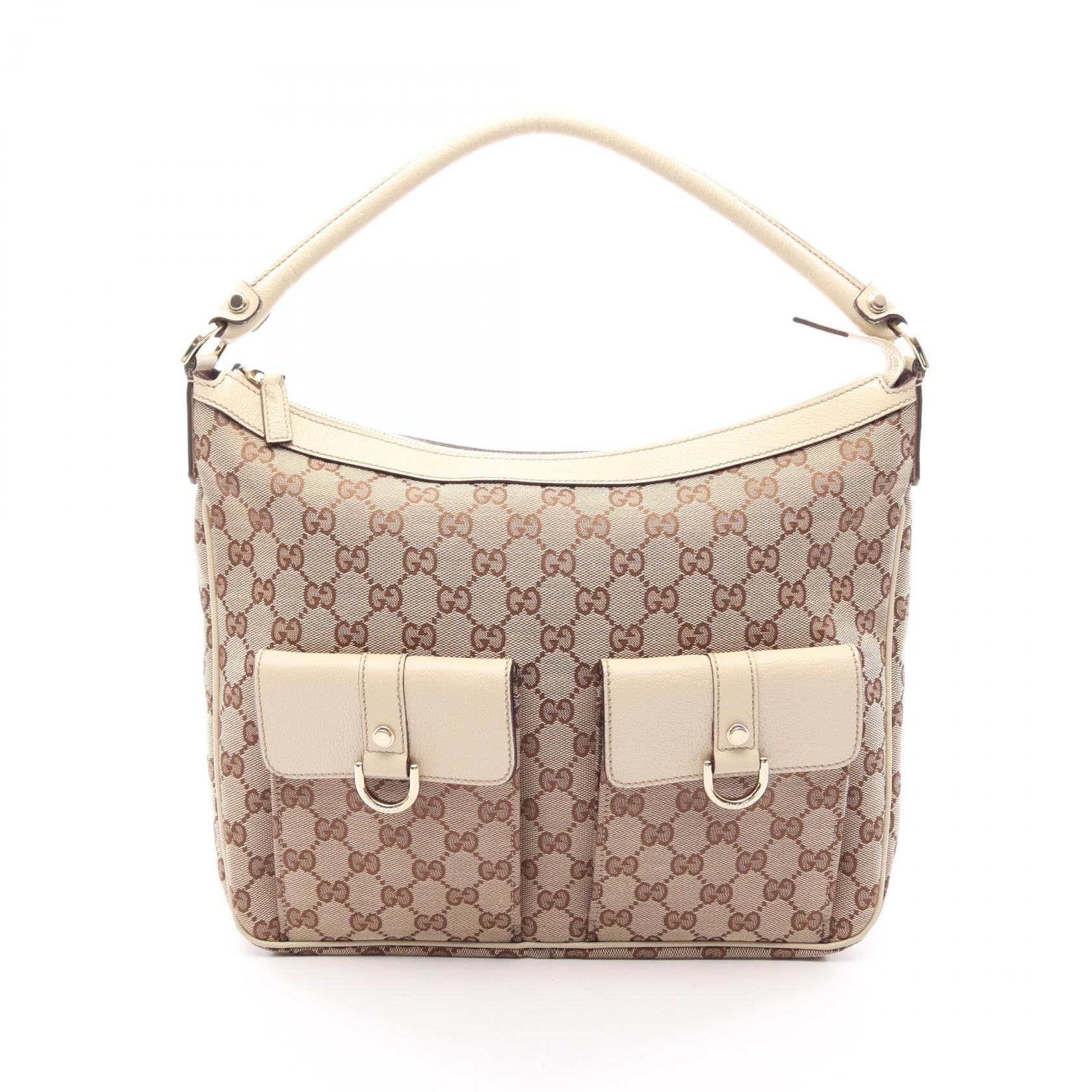 グッチ GUCCI アビー GGキャンバス ショルダーバッグ バッグ キャンバス レザー レディース ベージュ系 / アイボリー系 153025 【中古】