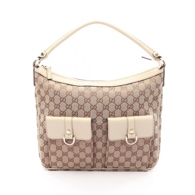グッチ GUCCI アビー GGキャンバス ショルダーバッグ バッグ キャンバス レザー レディース ベージュ系 / アイボリー系 153025 【中古】