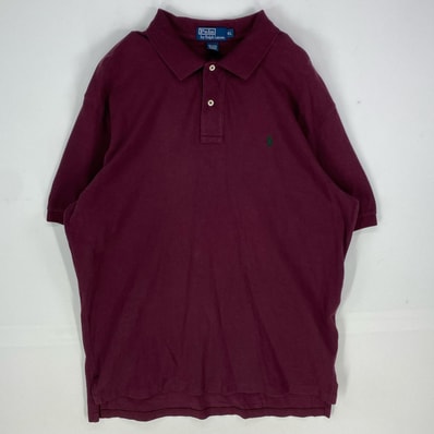 古着 ポロバイラルフローレン Polo by Ralph Lauren 半袖シャツ ワンポイント ロゴ刺繍 ハーフボタン XL レッド系 メンズ