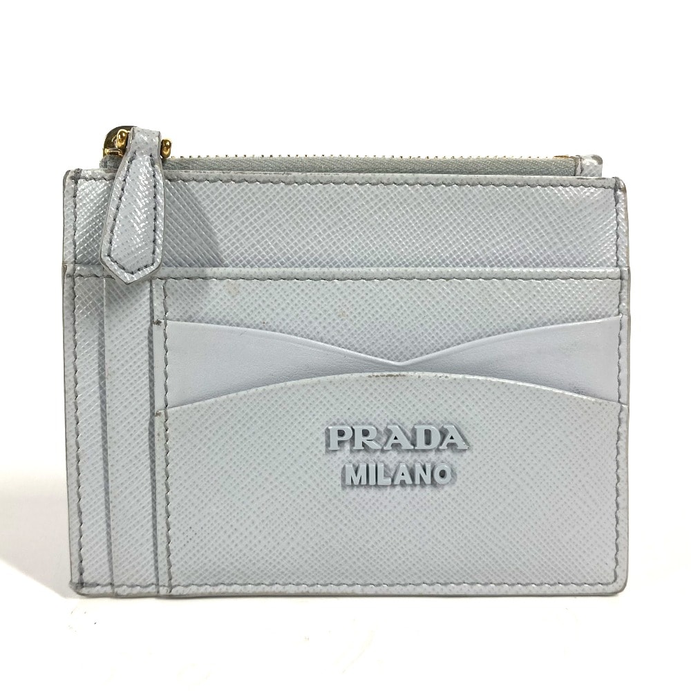 プラダ PRADA ロゴ 財布 小銭入れ コインケース サフィアーノレザ- ブルー