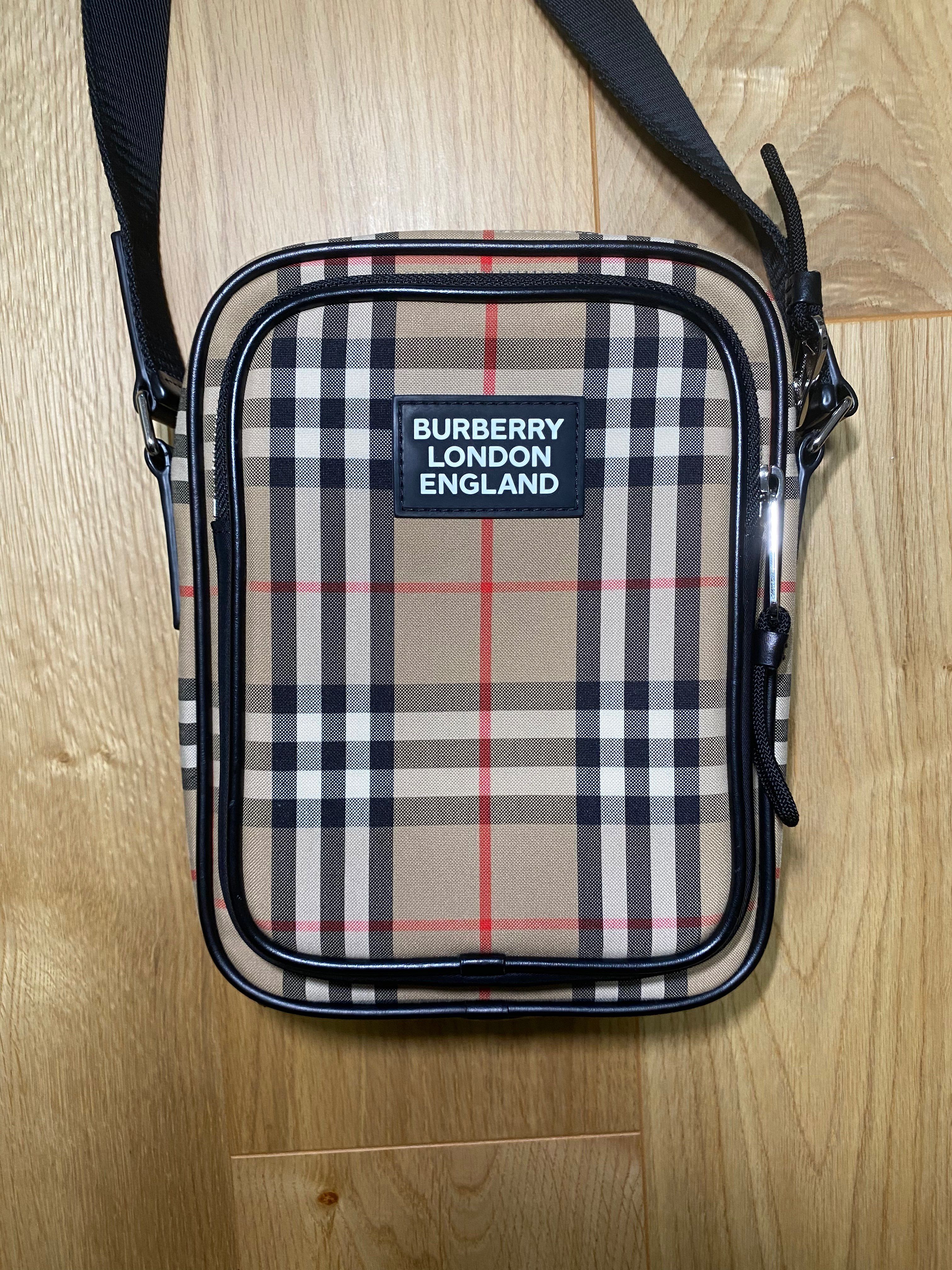 BURBERRY Vintage Check and Leather Crossbody Bag "Archive Beige"