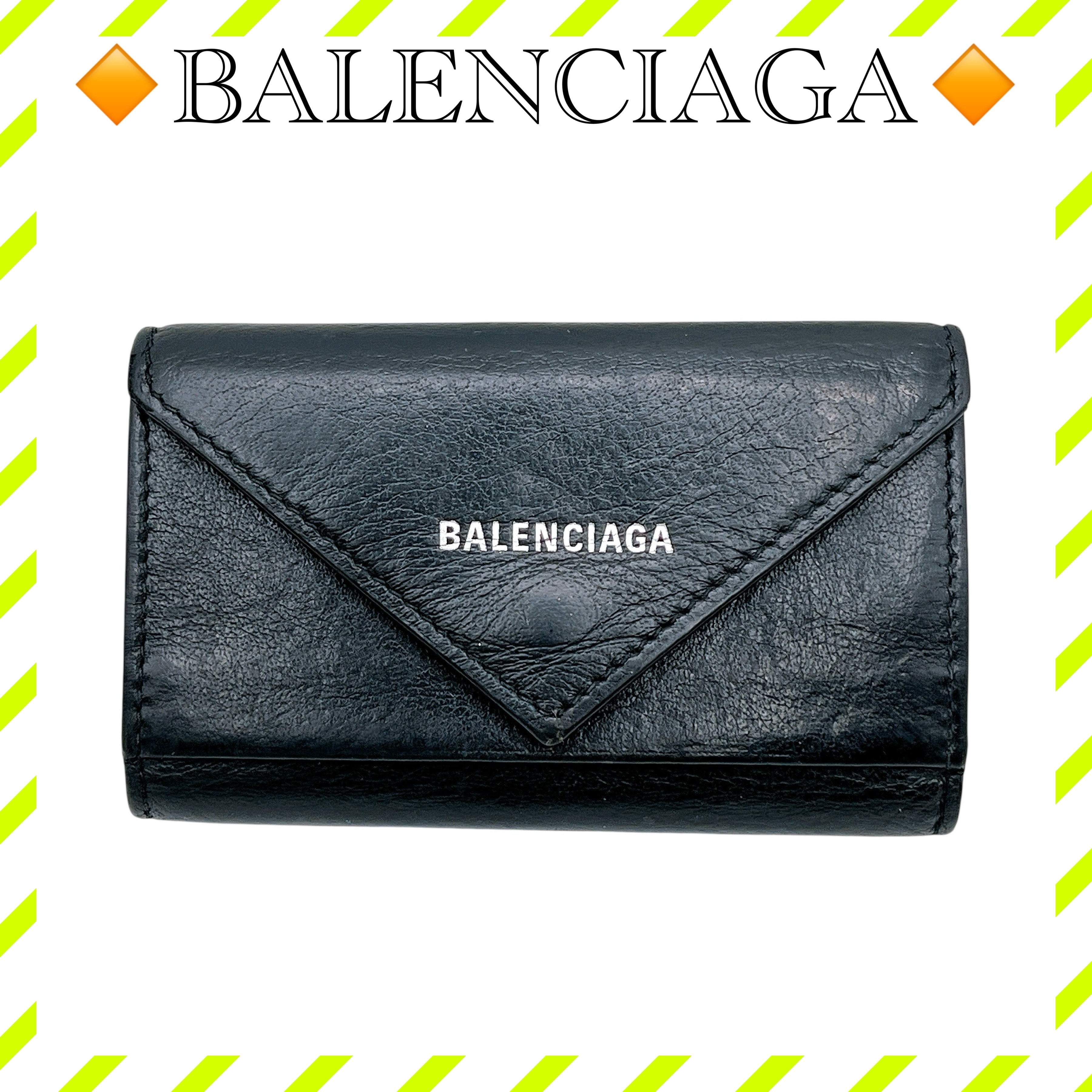 良品 バレンシアガ 499204 キーケース レザー 黒 ブラック ユニセックス