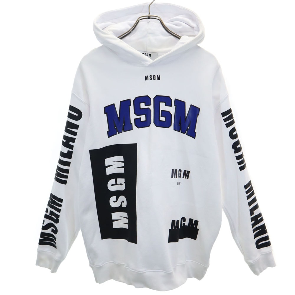 MSGM エムエスジーエム 長袖 スウェットパーカー S ホワイト 裏起毛