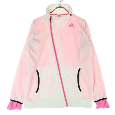 adidas アディダス ワンポイントロゴ 長袖 ウインドブレーカー M ホワイト