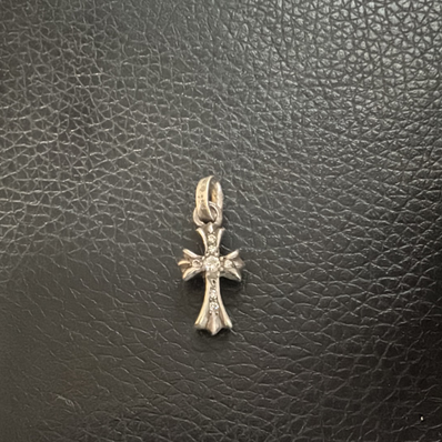 Chrome Hearts Cross Baby Fat Charm Pave Diamond "Silver"