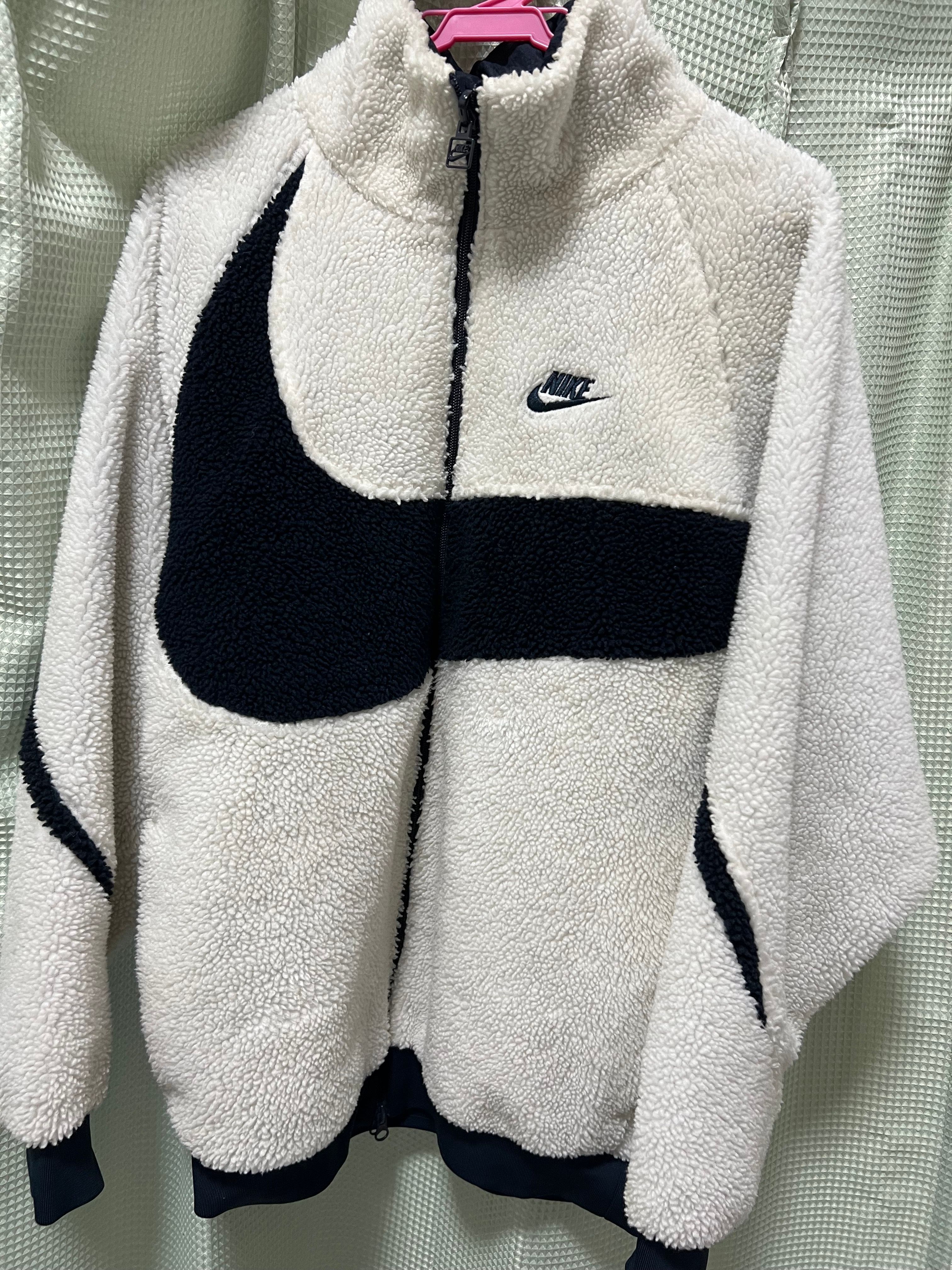 Nike Big Swoosh Reversible Boa Jacket "Sail/Dark Obsidian"