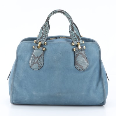 ■美品 グッチ323657 ハンドバッグ パイソン レザー