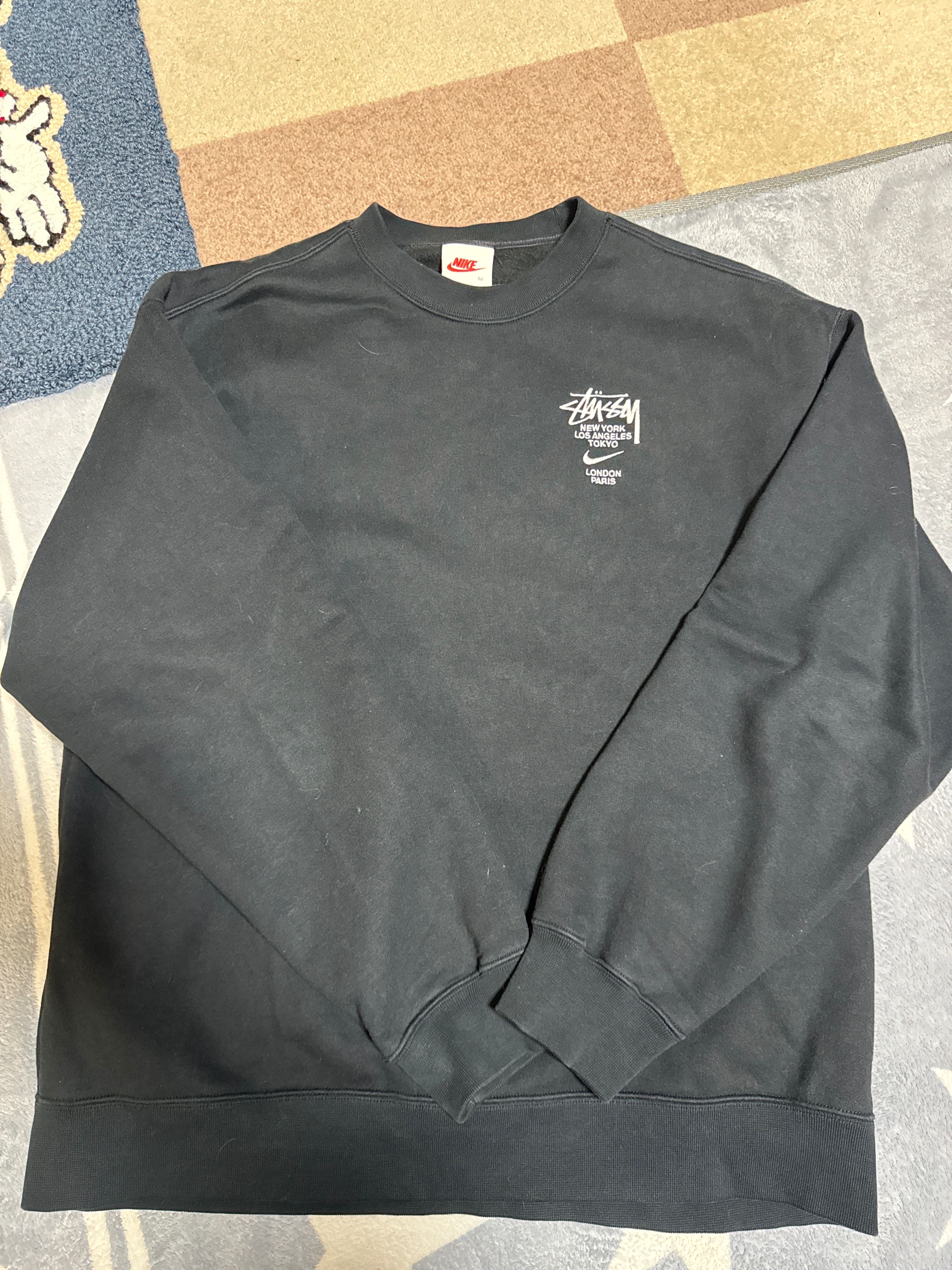 Nike x Stussy International Crewneck Sweatshirt (US Size) "Black" DC4198-010