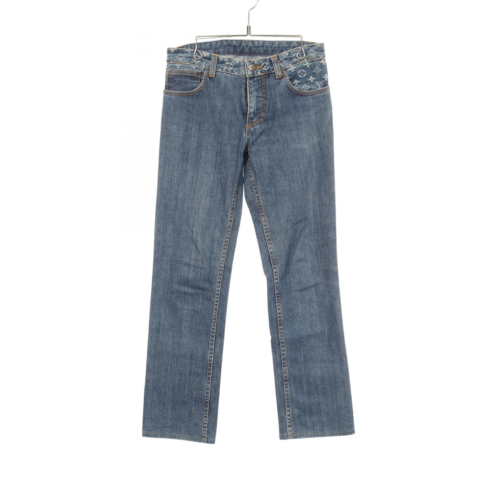ルイ・ヴィトン LOUIS VUITTON モノグラム デニムパンツ 衣料品 ボトムス コットン レディース ネイビー系 RW062W WJPA06CKJ 【中古】
