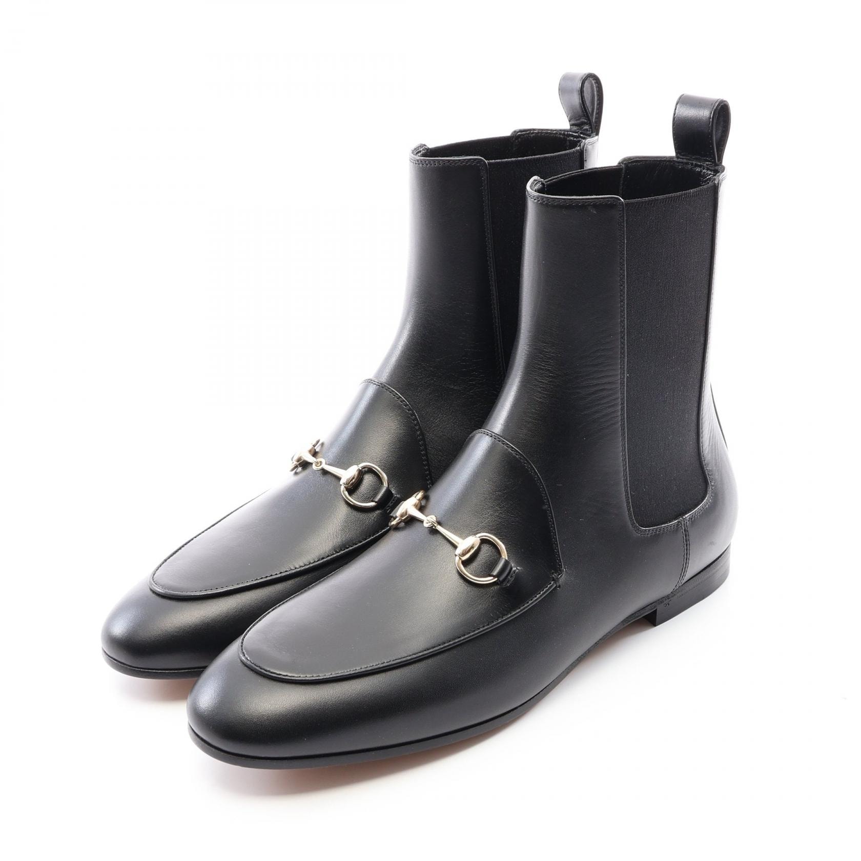 グッチ GUCCI ヨルダーン ブーツ 靴 レザー レディース ブラック系 【中古】
