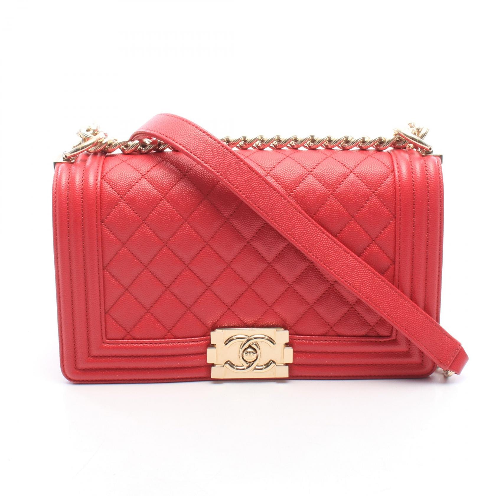 シャネル CHANEL ボーイシャネル ショルダーバッグ バッグ キャビアスキン(グレインドカーフ) レディース ピンク系 A67086 【中古】