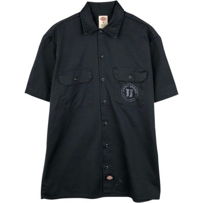古着 ディッキーズ Dickies バックロゴ 半袖 ワークシャツ ボックスシャツ メンズM相当/eaa658054