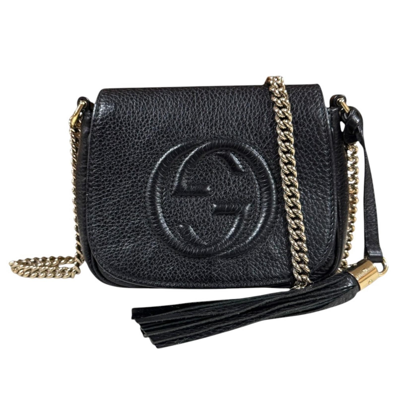 グッチ ソーホー ショルダーバッグ レザー 323190 ブラック レディース GUCCI  中古