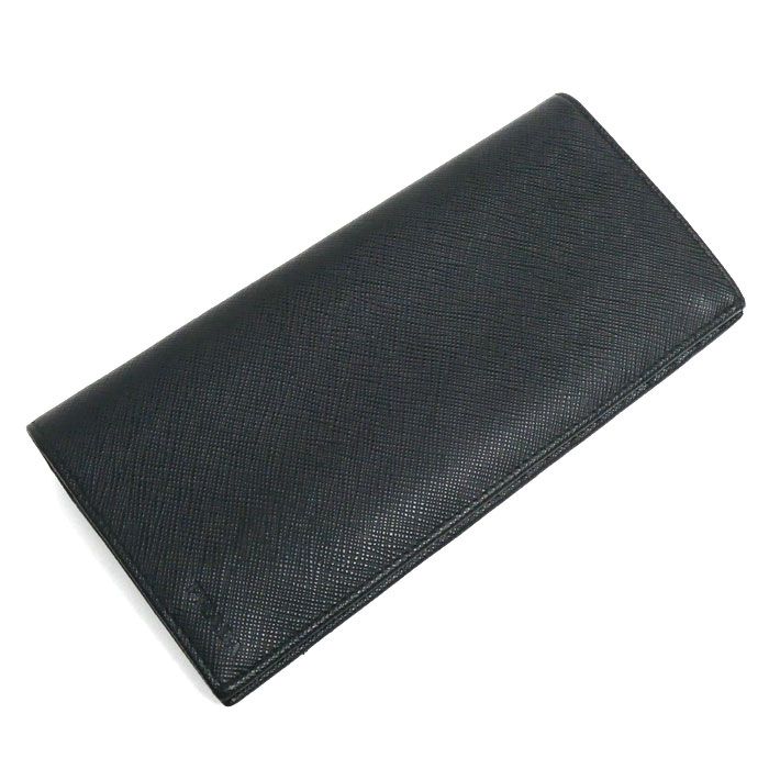 PRADA プラダ 長財布 ブラック 2MV836 053 F0002 エンボスロゴ メンズ【中古】