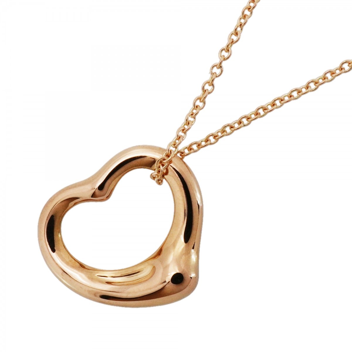 【6jdb0396】ティファニー ネックレス オープンハート K18PG ピンクゴールド【中古】レディース