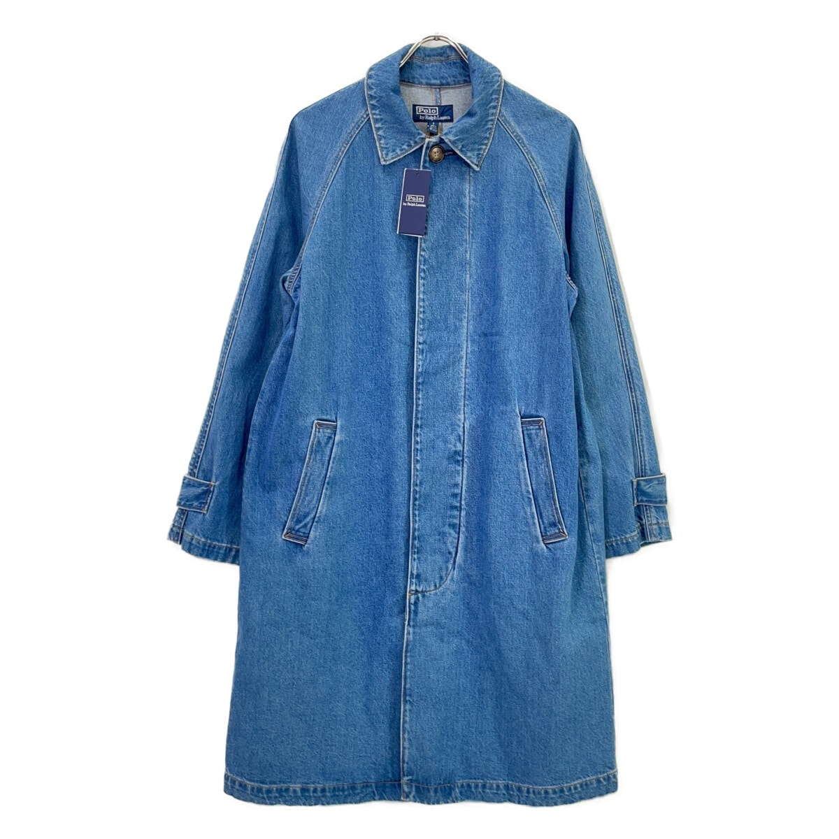 ポロ ラルフローレン ブルー デニムミディシングルジャケット S