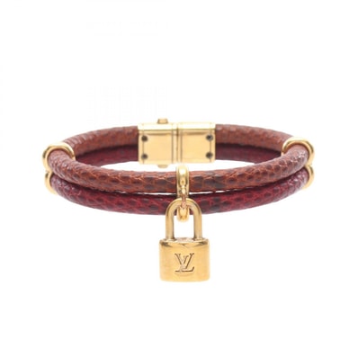 ルイ・ヴィトン LOUIS VUITTON ブラスレ キープイット トゥワイス ブレスレット アクセサリー GP(ゴールドメッキ) リザード ボルドー レディース ブラウン系 / ボルドー系 / ゴールド系 M6672E 【中古】