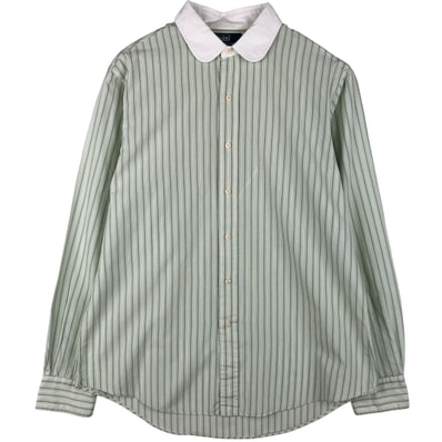 古着 ラルフローレン Ralph Lauren POLO by Ralph Lauren マルチストライプ ラウンドカラー ストライプ柄 クレリックシャツ メンズL相当/eaa606758
