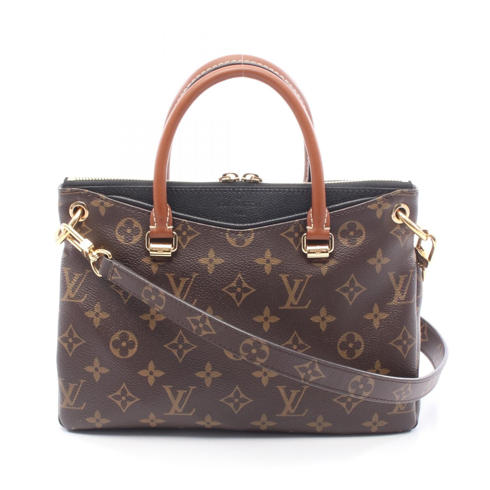 ルイ・ヴィトン LOUIS VUITTON パラスBB ハンドバッグ バッグ PVCコーティングキャンバス レザー モノグラム ノワール レディース ブラウン系 / ブラック系 M42960 【中古】