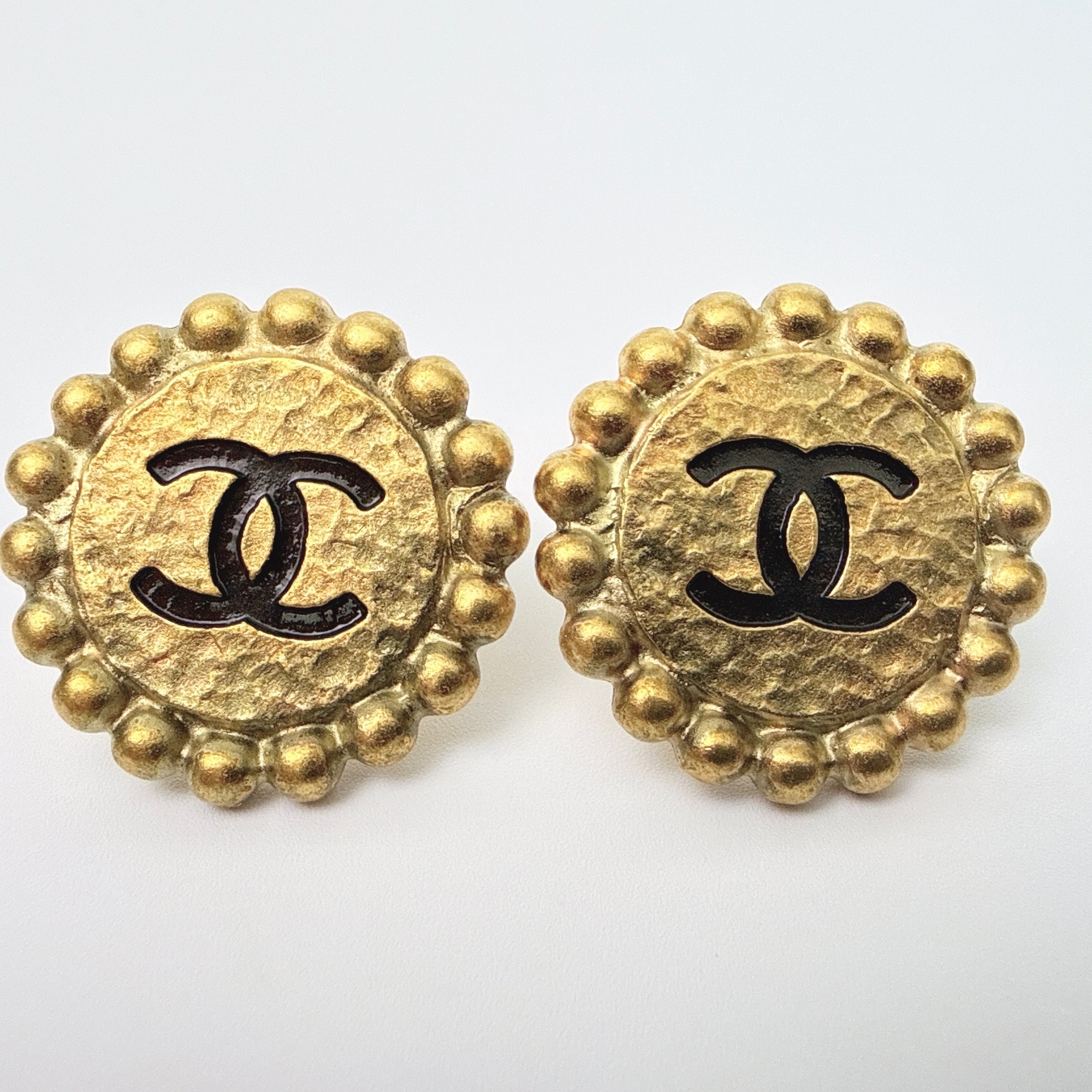 シャネル ココマーク ラウンド イヤリング GP ゴールド レディース 極美品