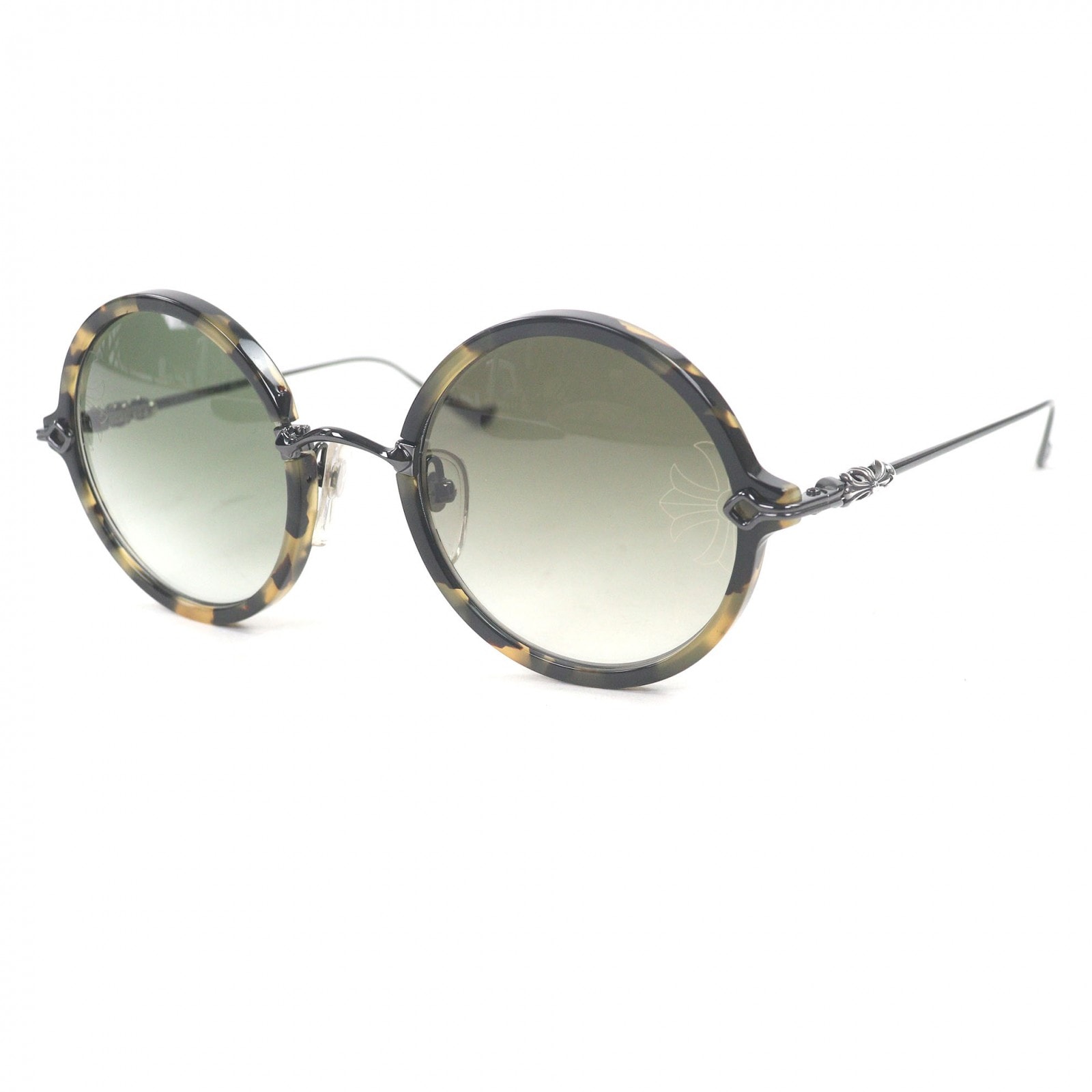 Chrome Hearts MOIST Round Frame Sunglasses "Black/Clear Brown"