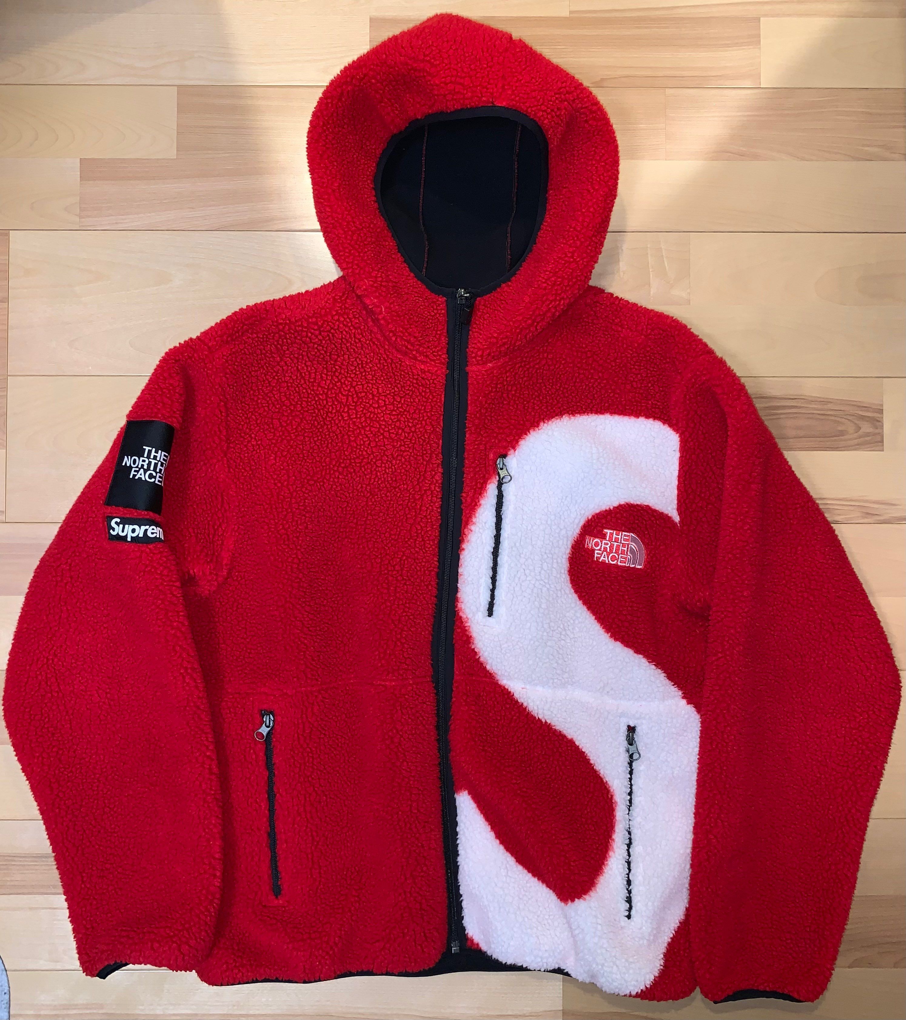 Supreme x The North Face S Logo Hooded Fleece Jacket "Red"