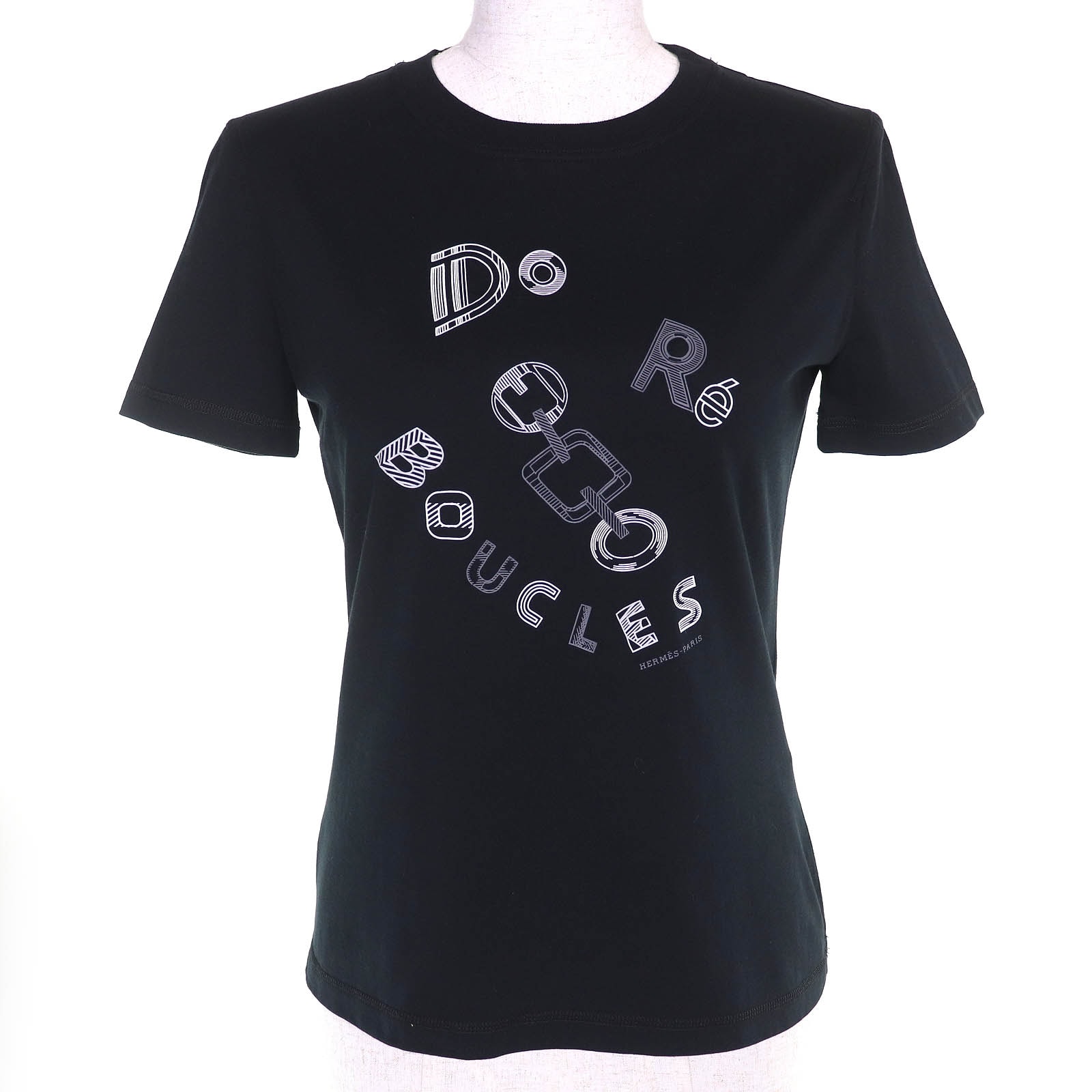 極美 エルメス 半袖Tシャツ Do RE BOUCLES 36 3H4611DR