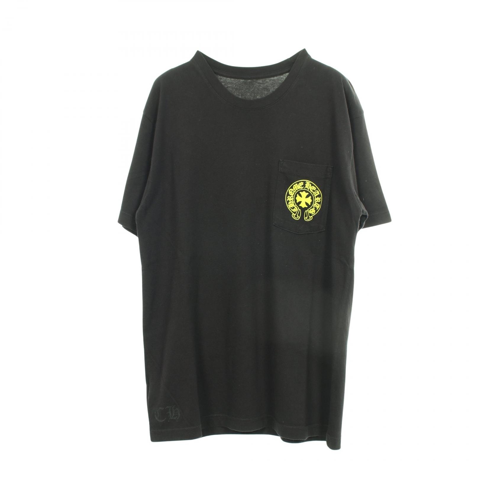 クロムハーツ CHROME HEARTS ホースシューバックロゴ 半袖Tシャツ 衣料品 トップス コットン メンズ ブラック系 【中古】