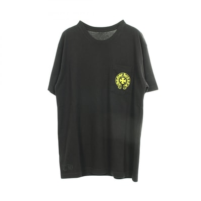 クロムハーツ CHROME HEARTS ホースシューバックロゴ 半袖Tシャツ 衣料品 トップス コットン メンズ ブラック系 【中古】