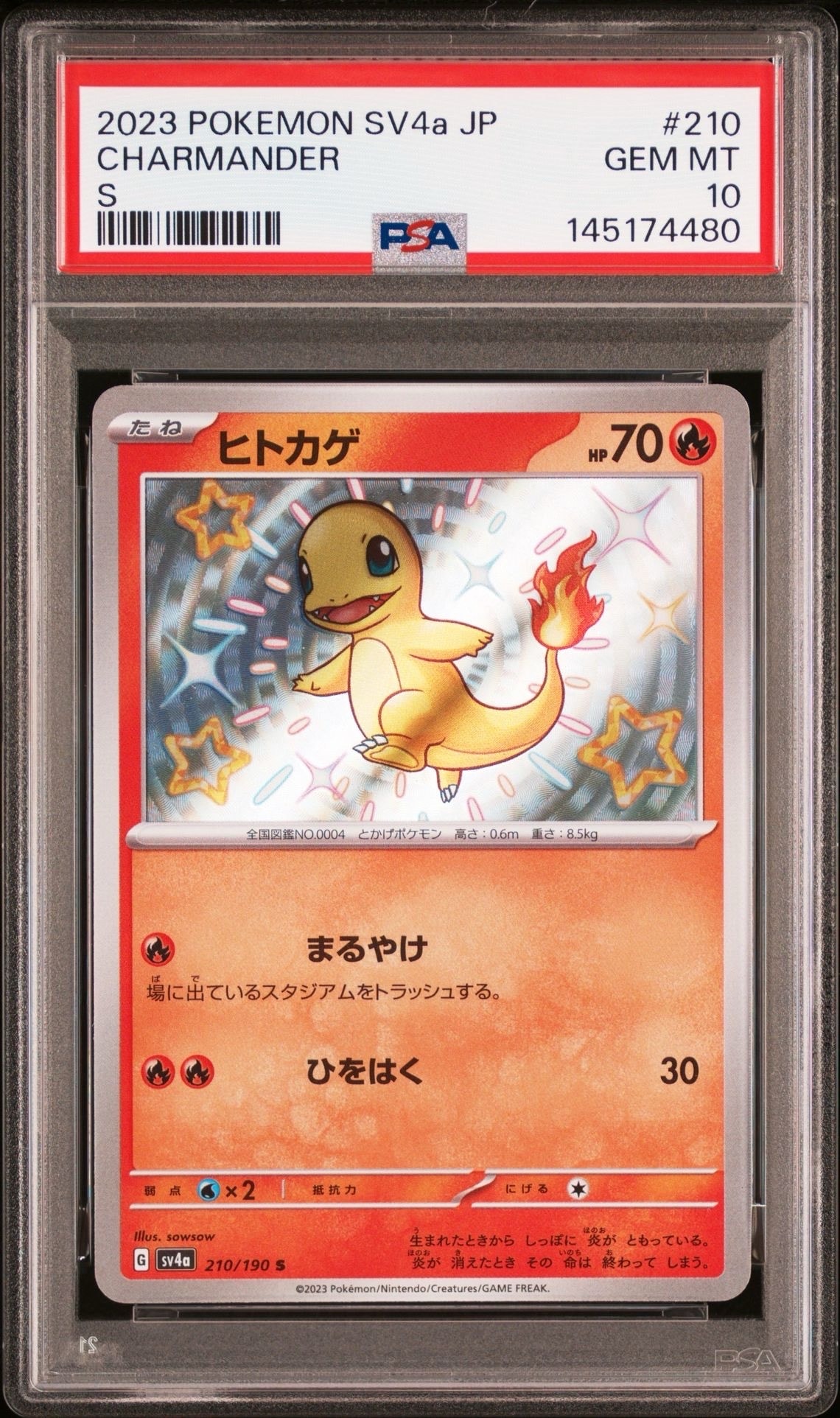 PSA10】ヒトカゲ S[SV4a 210/190](ハイクラスパック「シャイニー