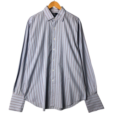 古着 ラルフローレン Ralph Lauren POLO by Ralph Lauren CURHAM CLASSIC FIT ワイドカラー 長袖 ストライプシャツ カフスシャツ メンズL相当/eaa575505