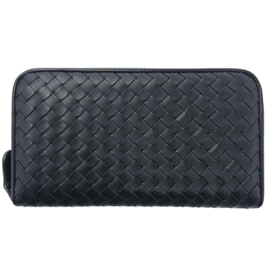 BOTTEGAVENETA ボッテガヴェネタ ラウンドファスナー 長財布 114076 VQ122 レザー ブラック レディース【中古】