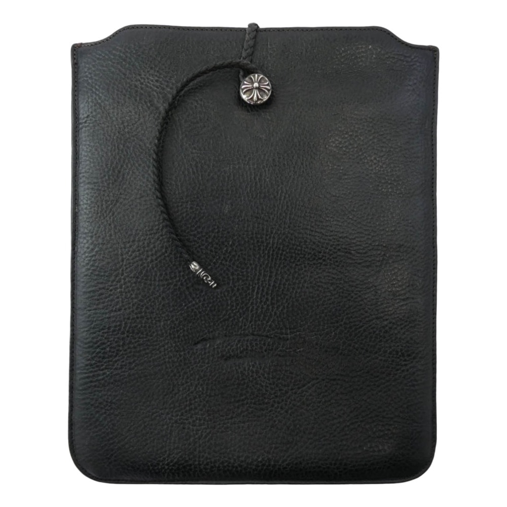 CHROME HEARTS クロムハーツ(原本無) バッグ pad case iPadケース クロスボールボタン スクロールチップ レザーブレード クラッチバッグ タブレットケース ブラック系【中古】