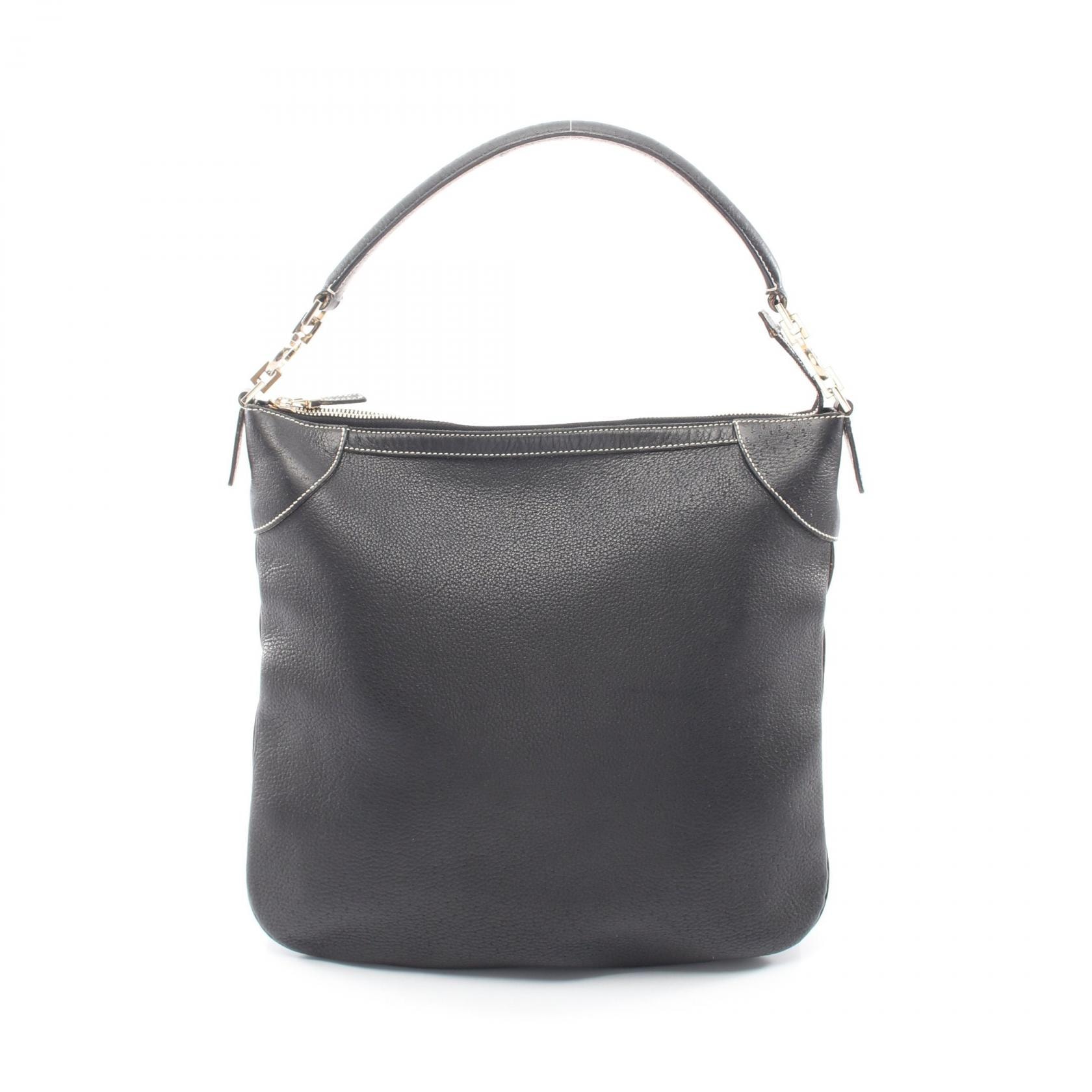 サルヴァトーレフェラガモ Salvatore Ferragamo ガンチーニ ショルダーバッグ バッグ レザー レディース ブラック系 21 4374 【中古】