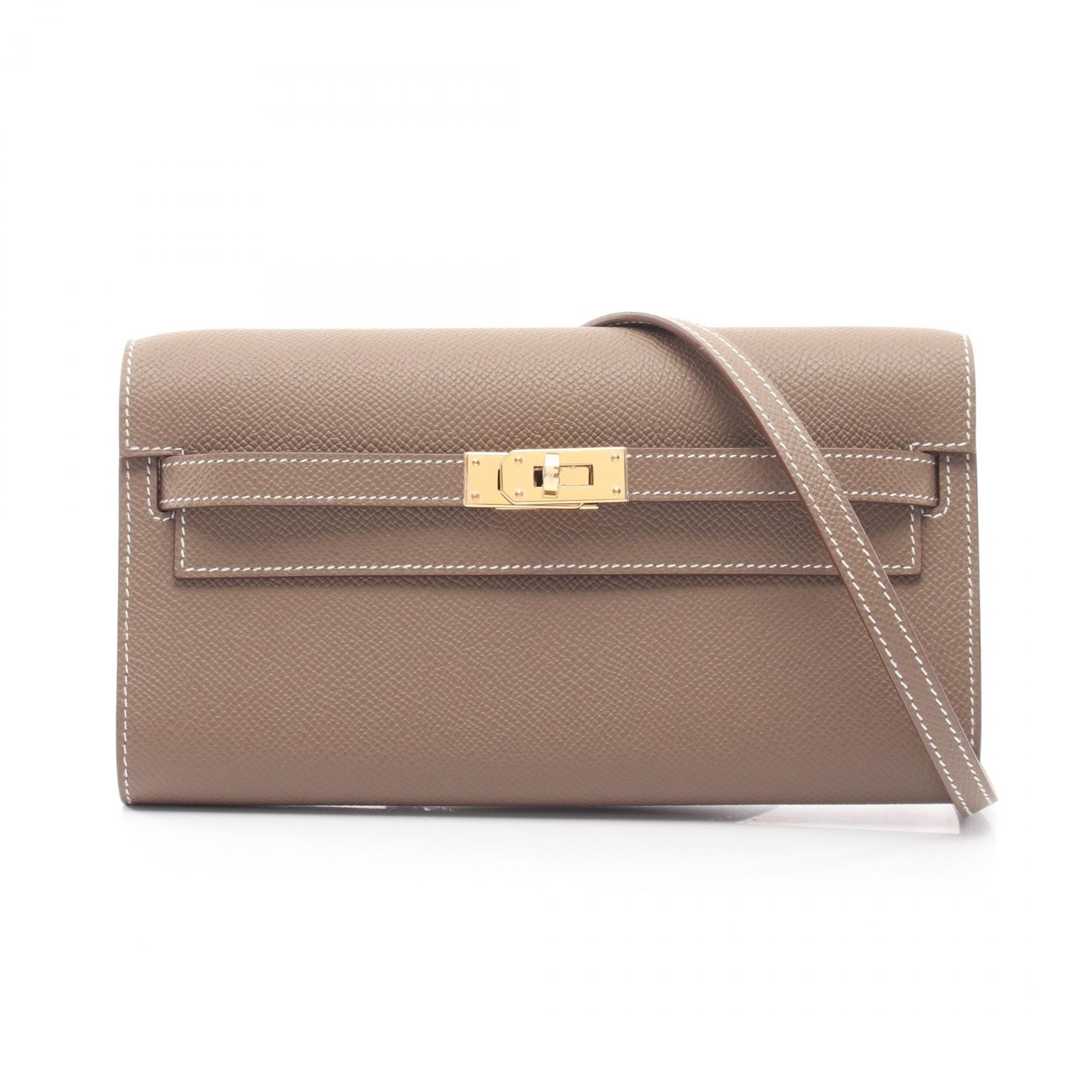 エルメス HERMES ケリートゥーゴー ショルダーバッグ バッグ レザー カーフ(牛革) ヴォーエプソン ヴォーエプソン エトゥープ レディース グレー系 【中古】