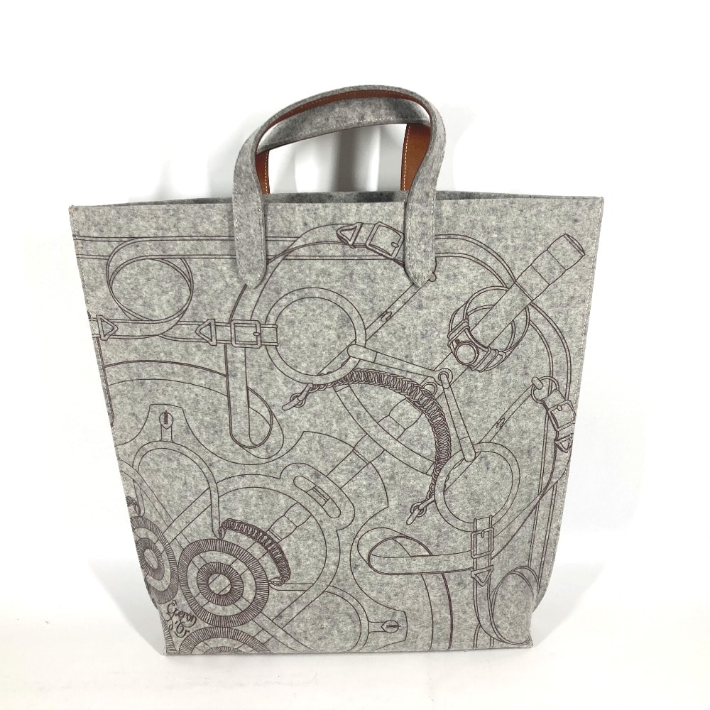 エルメス HERMES カリミGM ショルダーバッグ 肩掛け カバン ショルダーバッグ ポーチ付き トートバッグ フェルト L□刻 グレー