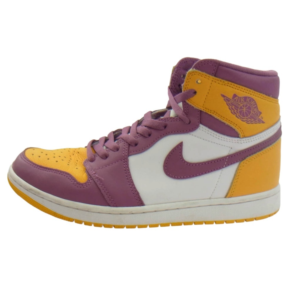 NIKE ナイキ スニーカー 555088-706 AIR JORDAN 1 RETRO HIGH OG Brotherhood AJ1 エアジョーダン レトロ ブラザーフッド ハイカットスニーカー パープル系 イエロー系 28cm【中古】