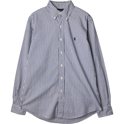 古着 ラルフローレン Ralph Lauren CUSTOM FIT 長袖 ボタンダウンストライプシャツ メンズM相当/eaa649272