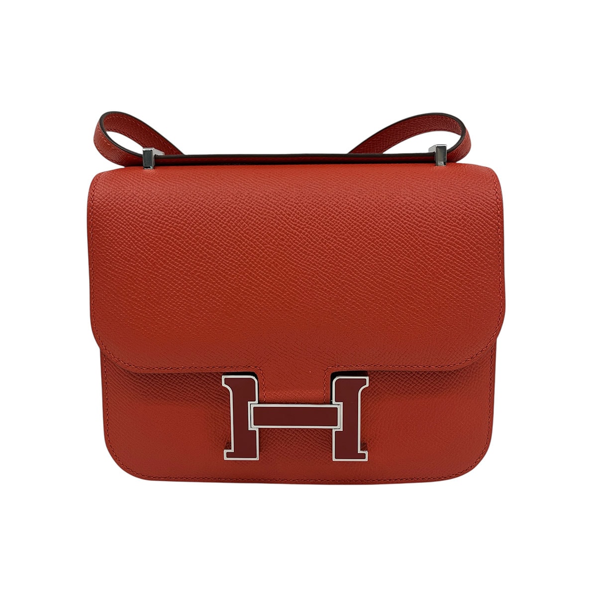 HERMES エルメス コンスタンス3 ミニ18 ショルダーバッグ レザー オレンジ  レディース【中古】