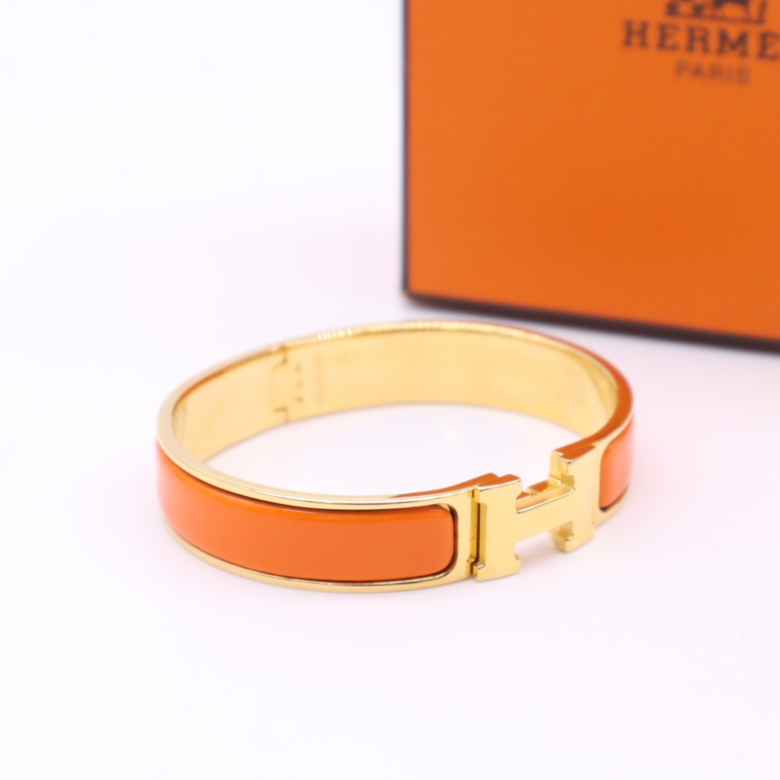 HERMES エルメス クリックH バングル オレンジ GP - バングル ゴールド オレンジ GP エナメル レディース