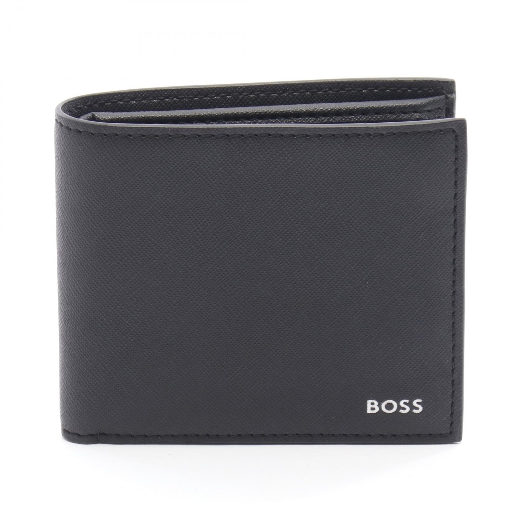 ボス BOSS 二つ折り財布 財布 レザー メンズ ブラック系 HG50536710001 【新品】