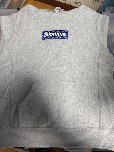 Supreme Bandana Box Logo Hooded Sweatshirt "Grey"
