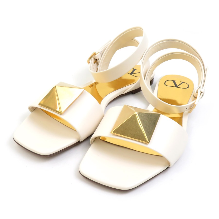 ヴァレンティノ ガラヴァーニ Valentino Garavani サンダル レザー アイボリー レディース【中古】 h31424g