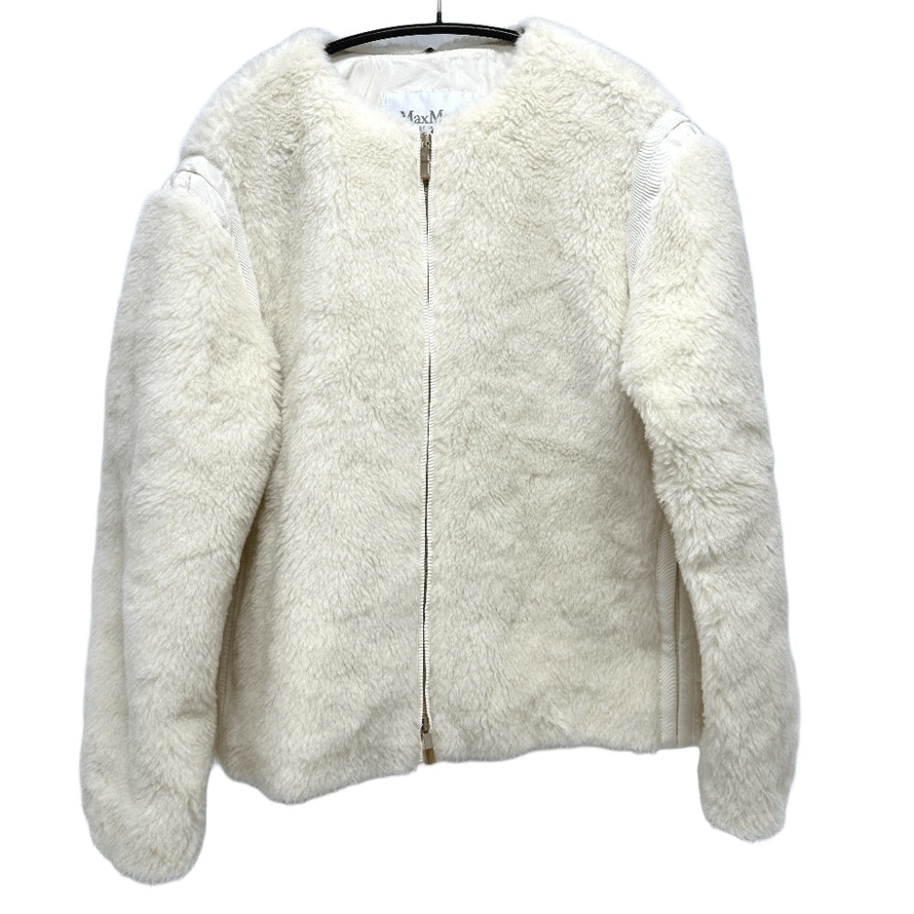 マックスマーラ MAX MARA テディベア アパレル 24110810216 ジップアップ ジャケット アルパカ ホワイト 未使用