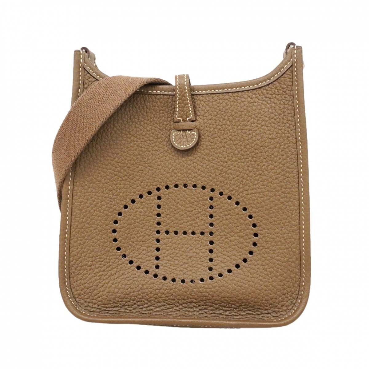 【6db1726】エルメス ショルダーバッグ エヴリンTPM トリヨンクレマンス エトゥープ シルバー金具 U刻印【中古】レディース