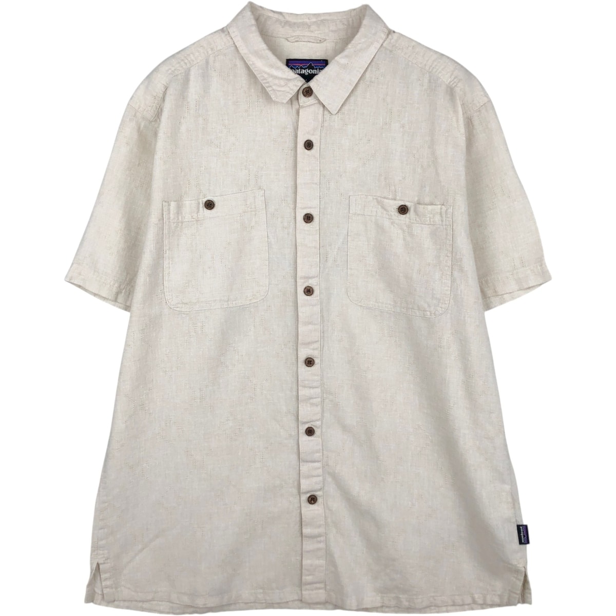 古着 パタゴニア Patagonia 53139SP20 バックステップシャツ 半袖 ヘンプ×コットンシャツ ボックスシャツ メンズL相当/eaa623548