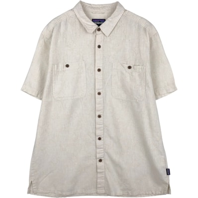 古着 パタゴニア Patagonia 53139SP20 バックステップシャツ 半袖 ヘンプ×コットンシャツ ボックスシャツ メンズL相当/eaa623548