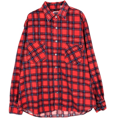 古着 80~90年代 ディッキーズ Dickies 長袖 フランネルチェックシャツ メンズL相当 ヴィンテージ/eaa477890