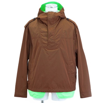 未使用 ディオール 283C402A5525 アノラック ナイロンタフタ パーカー ハーフジップ フディー バイカラー ブルゾン メンズ ブラウン ネオングリーン 52 Dior