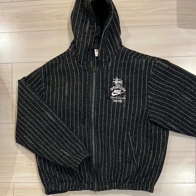 Stussy x Nike Striped Wool Jacket "Black"